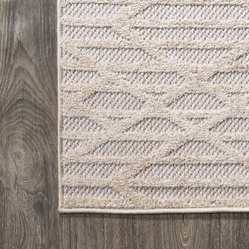 Ararat High-low Pile Moroccan Diamond Modern Indoor/outdoor Area Rug